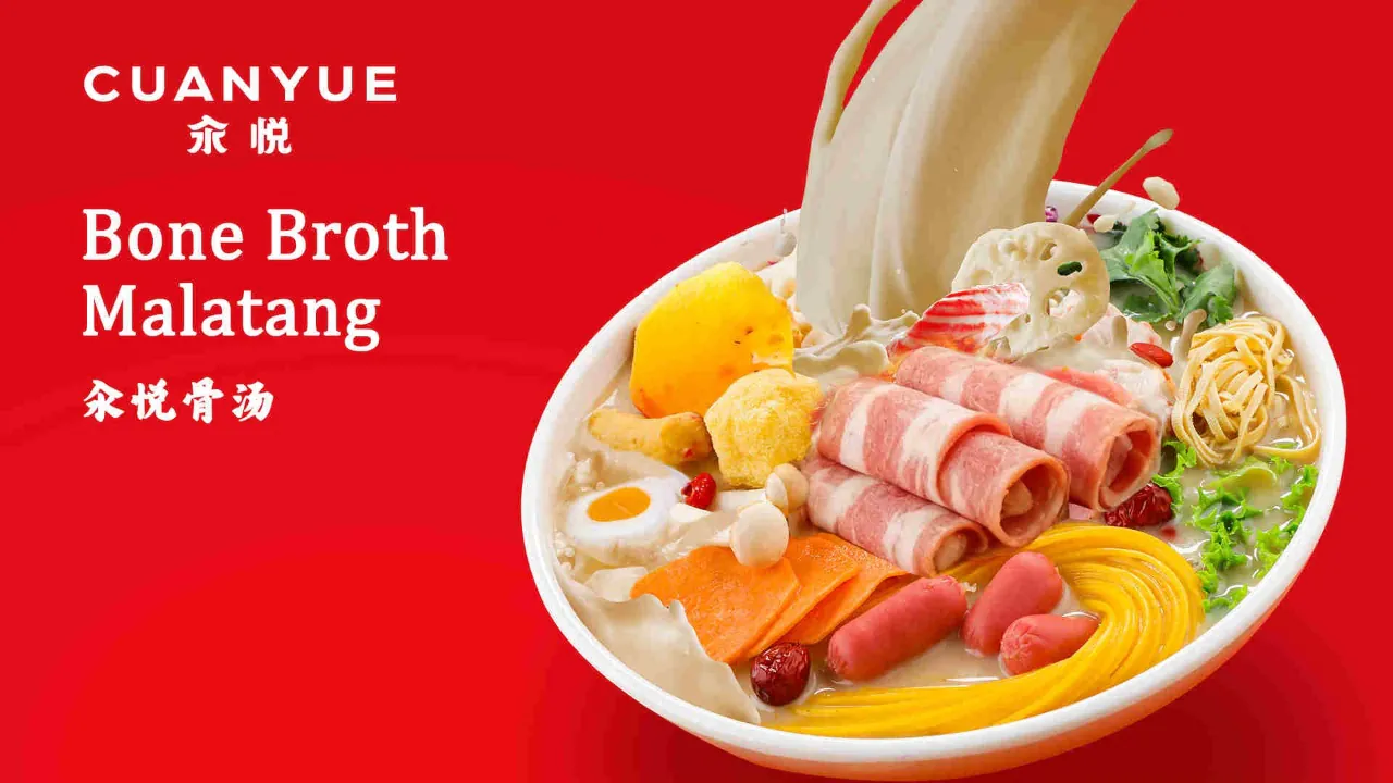 Malatang with rich bone broth and assorted meats and veggies at CuanYue Malatang, a Chinese Restaurant in Sunnyvale