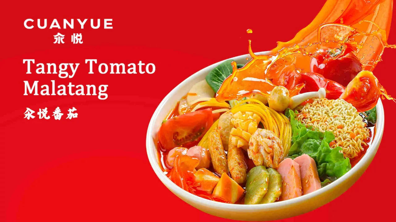 Malatang with fresh tomato broth and assorted ingredients at CuanYue Malatang, a Chinese Restaurant in Sunnyvale